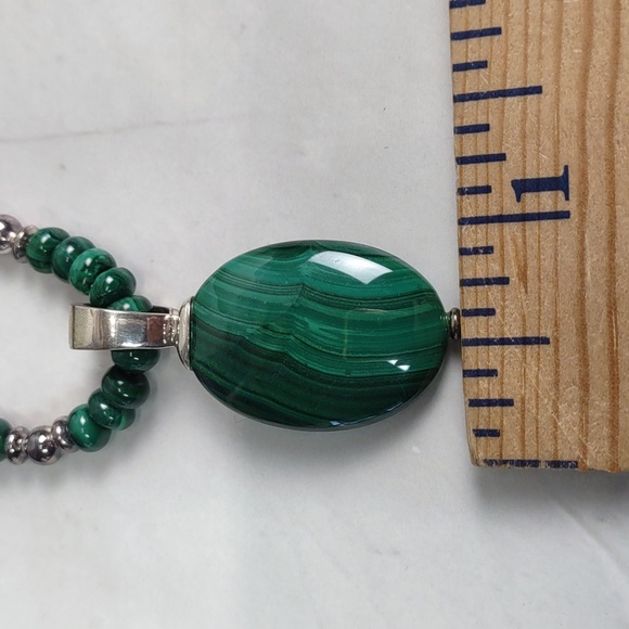 Malachite/Sterling Silver Gemstone Necklace/Pendant - Picture 6 of 8
